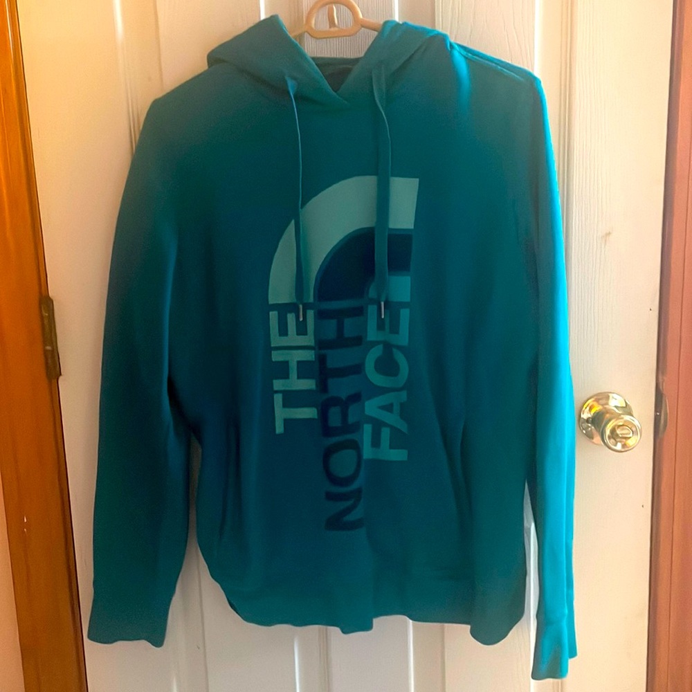 The North Face large blue hoodie sweatshirt